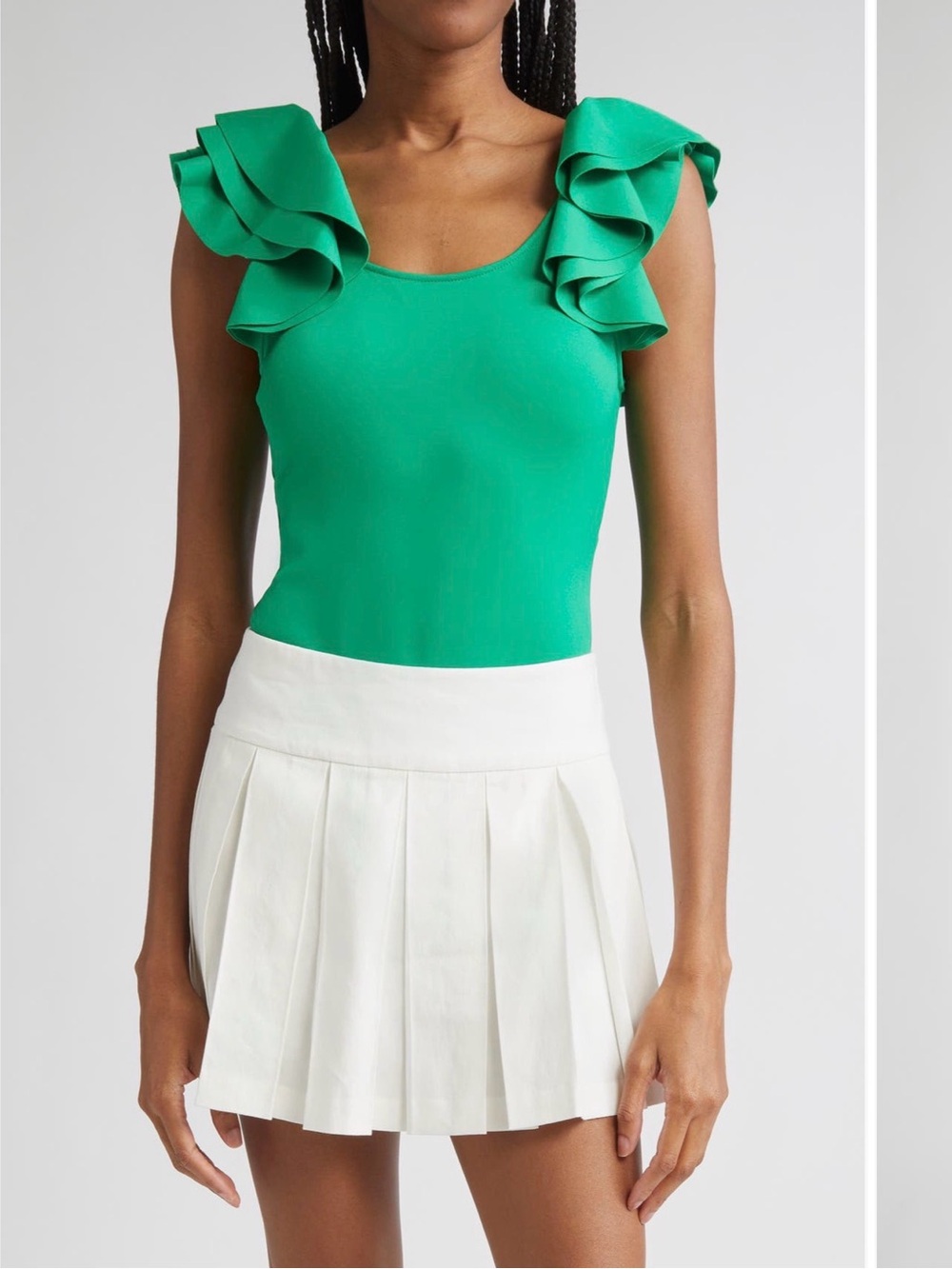 Alice + Olivia Ruffle-Sleeve Top